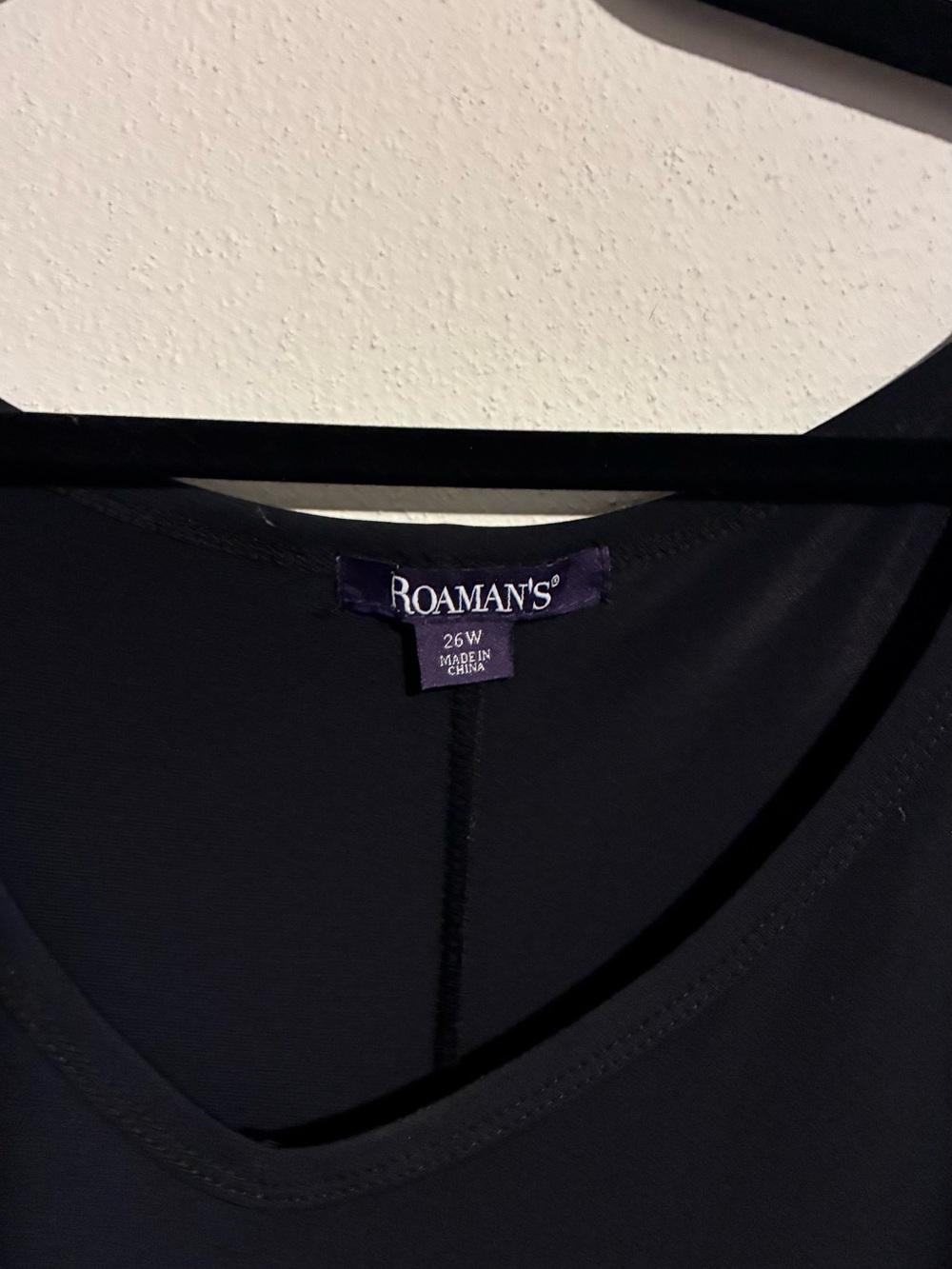 Roaman's Black V-Neck Midi Knit Dress - Picture 3 of 3